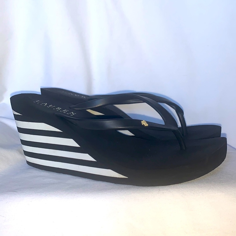 Ralph Lauren wedge flip flops